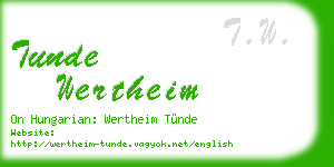 tunde wertheim business card