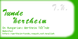 tunde wertheim business card